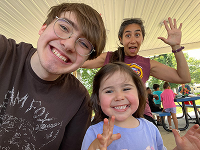 Manuel and his cousin Adelaide, Aunt Jessica in the background.
